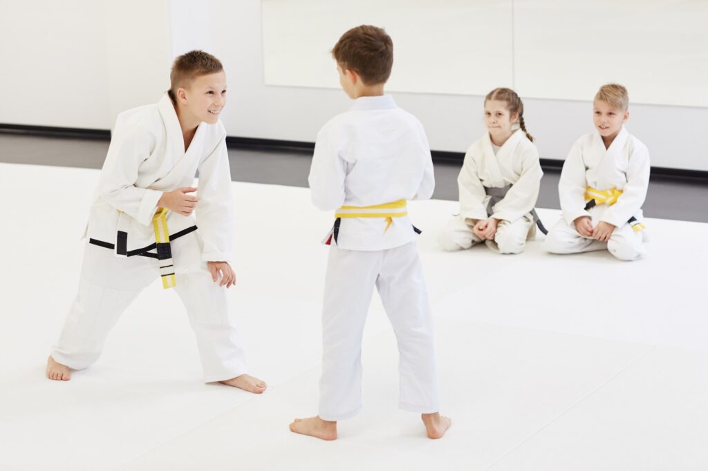 Children practicing the technique